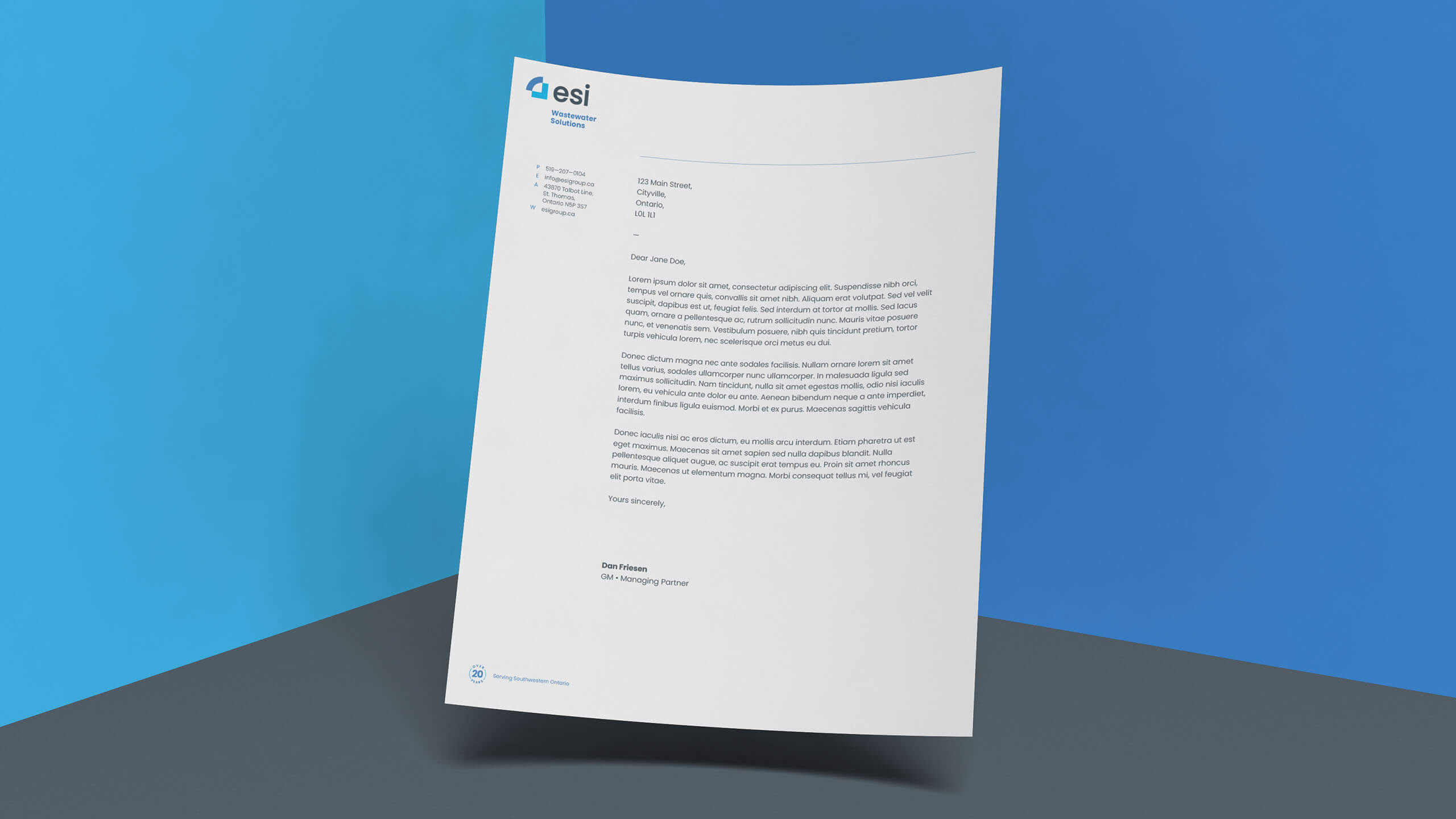 ESI Group Letterhead design by The Coopers