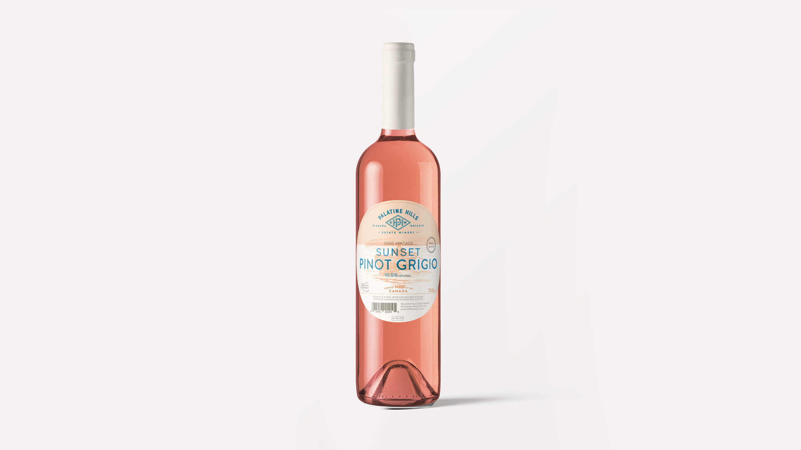Sunset Pinot Grigio label design by The Coopers