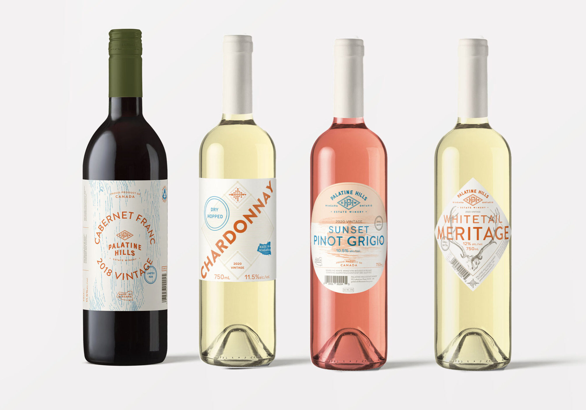 Wine label design for Palatine Hills by the Coopers
